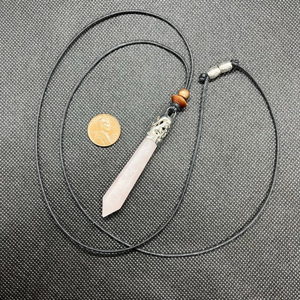 Rose Quartz Necklace Handcrafted - Picture 4 of 4